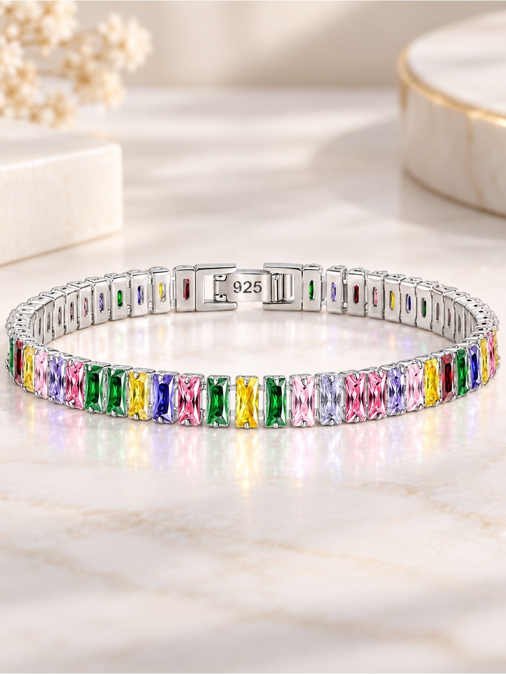 Multicolour Baguette Crystal Bracelet